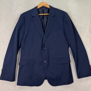 NEW BONOBOS Mens 40S Slim Fit Navy Blue Wool Blend Stretch Blazer Suit Jacket